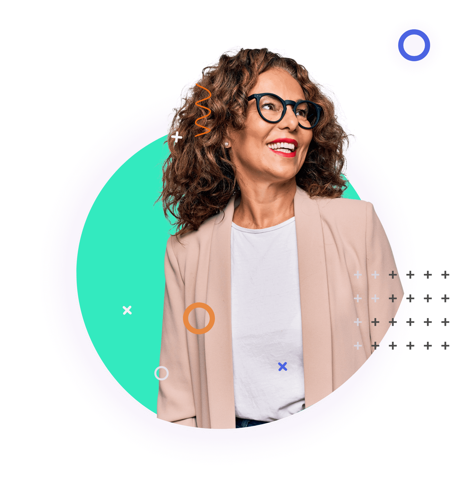 business woman circle pattern